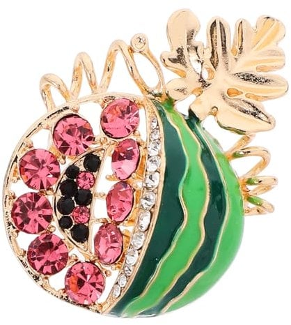 HOLIDYOYO Kopftuch Magnete Wassermelonen Anstecknadel aus Zinklegierung Modische Kragenclip für Damen Glitzer Brosche als Halsbandclip und Schalclip Elegantes Kleiner Zubehör