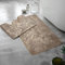 Marble 2PCS Velvet Bath Mat Set Non-Slip Backing Includes Bath Mat (50x80cm) & Pedestal Mat (50x40cm) (MINK-GOLD)