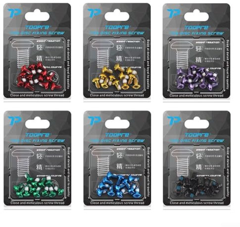 Mejora la seguridad con 12 tornillos de freno de disco de bicicleta fiables, ajuste seguro en tamaño M5 x 9 mm (negro)