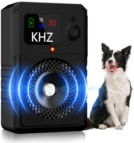 SOLITUZURODE Anti Barking Device for Dogs - 3 Modes Dog Barking Deterrent Device Indoor Outdoor - 50FT Automatic Stop Dog Barking Device - Rechargeable Ultrasonic Bark Stopper No More Bark Alarm