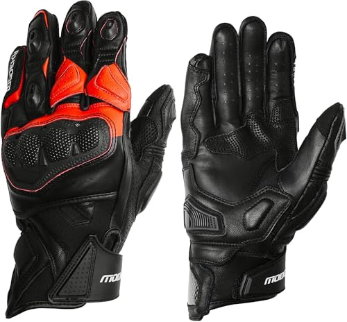 Modeka Evox Short Motorrad Handschuhe, schwarz/rot, 8 | Airflow System