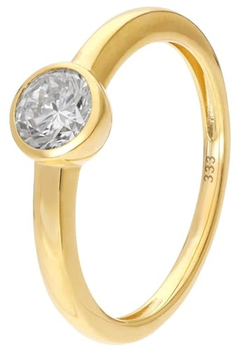GLIZZ Damenring Gold 333 mit Lab Grown Diamant 0,50 ct. Brillantring GL1466 | zeitloser Goldschmuck für Frauen, elegantes Accessoire