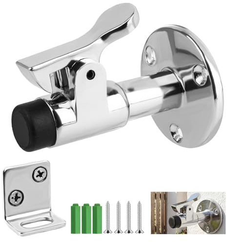 GEEKHOM Türfeststeller aus Edelstahl für Außen - Türstopper Wand für Gartentore, Garagentore, Terrassentür & Schwere Türen - Door Stopper mit Gummipuffer Windfest Türhalter Schraubmontage