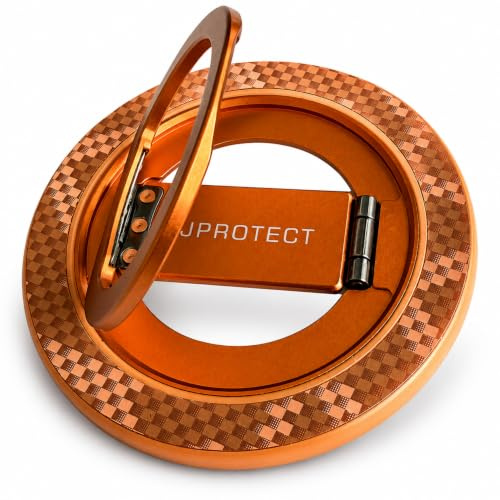 JProtect Handy Ring Halterung Magnetisch für MagSafe, 360 Grad Drehung, Handy Griff Halter Magnetisch, Fingerhalter, MagSafe Ring Holder, Smartphone Stand für iPhone 15/16 / 17 Orange