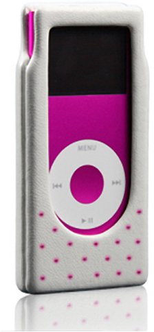 Case-Mate Luxe Leather Case für iPod Nano 2 g, weiß/pink