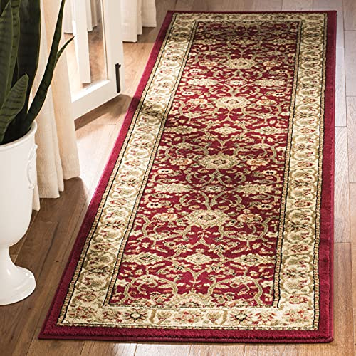 SAFAVIEH Lyndhurst Collection Runner Rug - 2'3 x 10', Red & Ivory, Traditional Oriental Design, Non-Shedding & Easy Care, Ideal for High Traffic Areas in Living Room, Bedroom (LNH212F)