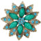 YAZILIND Lese Silber Uberzogene Grune Blumen Kristall Korean Brosche Fur Frauen