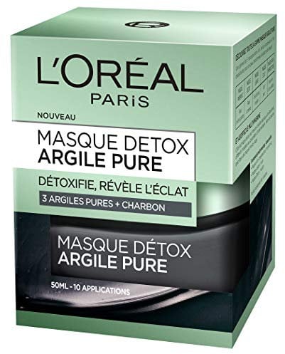 L'Oreal Paris 3 Pure Clays and Charcoal Detox Mask, 50 ml