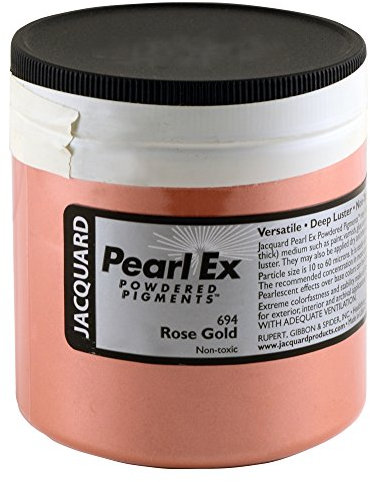 Jacquard Pearl Ex Powdered Pigment, Rose Gold Mica for Epoxy Resin Crafts, Metallic Art Colourant with Luster Finish, 4 Oz
