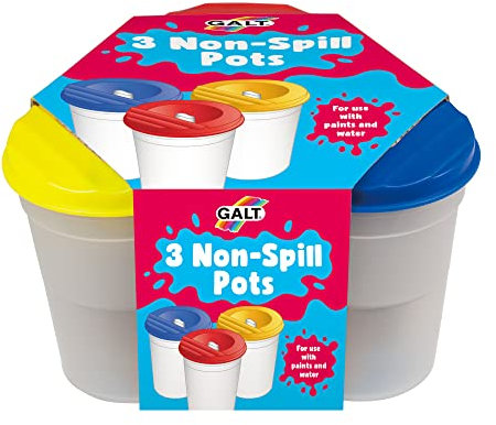 Galt Toys, 3 Non-Spill Pots, Paint Pots for Kids, Ages 3 Years Plus