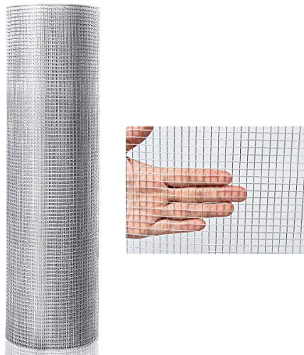 COSTWAY Drahtgitter feinmaschig, 15M x 1,2M, 7 mm Maschenweite, Drahtzaun verzinkt, Wühlmausgitter für Hochbeete im Garten, Volierendraht Maschendraht Hasendraht, 0,6 mm