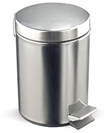 Rocada - Papelera con Pedal de Acero Inoxidable, 12L de Capacidad, Interior Extraíble, Cubo de Basura, Cierre Caída Amortiguada, Medidas 25 x 40 x 25 cm