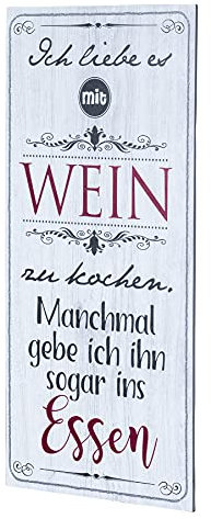 Wandbild 20x40cm Küchendeko Küche Wein Spruch Deko Wandschild Bild Dekoschild Schild Wanddeko Geschenkidee