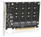 Carte Adaptateur 4 Ports M.2 NVMe SSD vers PCIE X16 M Key,Carte d'extension de Lecteur de Convertisseur de Disque Dur,PCIE vers NVME 4 Baies,m.2 M Key SSD vers Carte Adaptateur PCIEx16 Carte