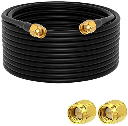Vecys SMA-Antennenverlängerungskabel SMA Stecker auf SMA Stecker Pigtail-Kabel WLAN-Antennenkabel RG58 32.8ft/10M für WiFi Wireless Network 2G 3G 4G Antennen-Router GSM Bluetooth WLAN LAN