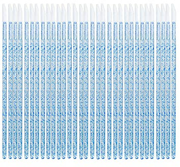 500 PCS GLITTER BLUE Stucks Einweg-Lippenpinsel Makeup Gloss Wands Applikator Tool Wands Lippenstift Applikatoren Wands