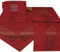 Tischdecke Mitteldecke Tischläufer Kissenhülle Leinenoptik dunkelrot meliert mit dekorativer Lochstanzung Durchbrochene Ornamente (40 x 90 cm)