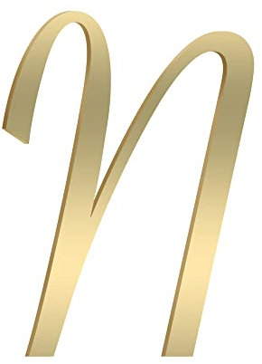 TentHome 3D Hausnummer Messing Buchstabe Selbstklebende A-Z Kennzeichnung Türnummer Adressnummer DIY Dekoration für Briefkasten Schilder Tür Gartentor Geschäft Gold (N)