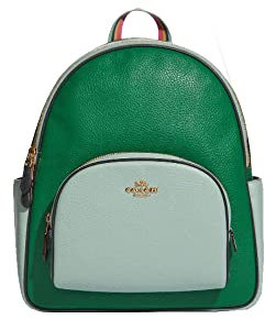 Coach Damen Court Rucksack Aus Signature Canvas, Pebble Leather - Colorblock - Green - Light Teal Multi, Einheitsgröße, Gericht