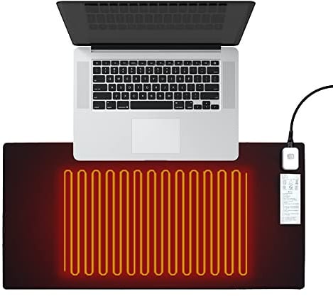 Gobesty Beheiztes Mauspad, 900 x 400mm Mousepad XXL, Beheizte Schreibtischunterlage Wasserdicht, mit 7 Heizstufen, Anti Rutsch Groß Mauspad, 4 Stunden Automatischer Abschaltung, Wintergeschenk