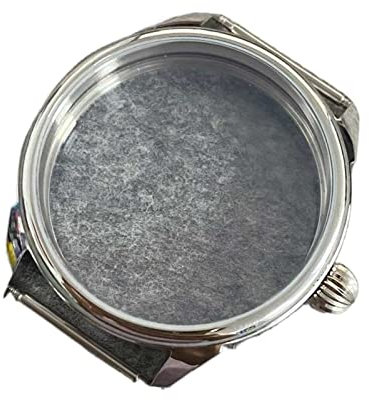 MGRAS Edelstahl-Uhrengehäuse, kompatibel mit ETA6497, kompatibel mit Seagull ST36-Uhrwerk, poliert, 42 mm, transparentes Untergehäuse, wasserdichtes Ringuhrenzubehör, Uhrengehäuse (Farbe: Kürbiskopf)
