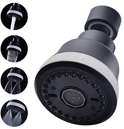 Areatore Rubinetto Nero 360° Gradi con 4 Modalità, Rompigetto Rubinetto Cucina Nero, Prolunga Rubinetto Cucina Con Risparmio Idrico E Filtro, Doccetta per lavandino Cucina