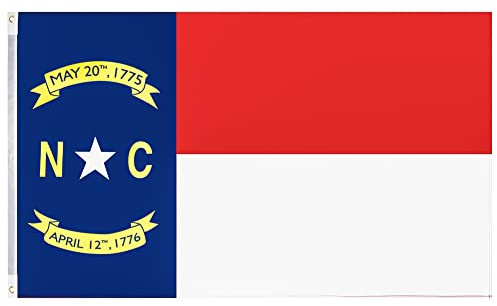 MUWO Flagge America Edition 90 x 150 cm, doppelseitige Gartenflagge, wetterfeste Fanflagge, Fußballflagge Polyester der 50 Vereinigten Staaten, USA-Bundesstaaten mit Ösen (North Carolina)