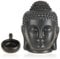Robin Goods® Porzellanstövchen - dekorative Duftlampe - Teelichthalter in schwarz mit Duftölverdampfer - Buddhakopf als Aromalampe für ätherische Öle (1 Stück - Buddha - schwarz)