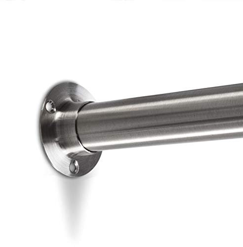 SO-TECH® 2 x Edelstahl Schrankstange 1160 mm RUND Ø 25 mm mit 4 Stück Schrankrohrhalter CIRCLE rostfrei/Kleiderstange/Möbelrohr/Möbelstange/Design trifft auf Funktion