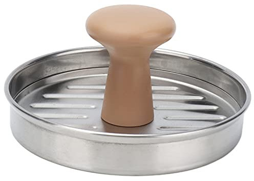 MOUMOUTEN 5 Inch Burger Press, Stainless Steel Non-Stick Hamburger Patty Maker with Plastic Handle, Hamburger Meat Press for Beef Pattie BBQ Grill