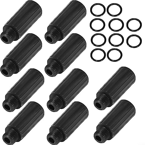 Oil Cap Plug Air Compressor 15.5mm Oil Hat Plug Breathing Rod Vent hat For Air Compressor Pump Accessories Oil Replacement Parts Black Thread M15 1.50mm-10 Set