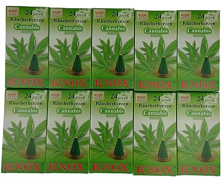 Sparpack Knox Räucherkerzen 10x Cannabis-Duft Räucherkedel Größe M Räucherkegel 013400