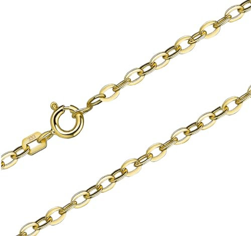 Generisch Echtgold 8 kt 333 Gold Goldkette Ankerkette Halskette Kette Collier Schmuck verschiedene Breiten und Längen (Länge 45 cm Breite 1,4 mm)