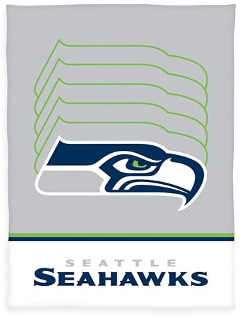 Herding Wellsoft-Flauschdecke Seattle Seahawks, NFL American Football-Decke, 150 x 200 cm, Polyester