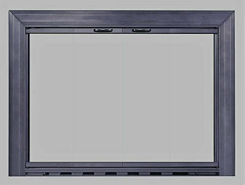 Pantallas para Chimenea Puerta de Cristal para Chimenea, Color Negro Satinado, 36 X 29 1/2, Pantalla para Chimenea, Pantallas Planas Decorativas para Chimenea The New