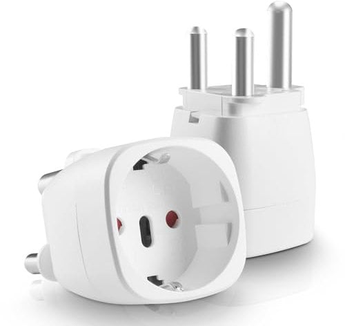 2 Stück Adapter Südafrika, Reiseadapter Südafrika, Typ M Adapter Südafrika Steckdose, für Südafrika, Namibia,Botswana, Lesotho, Bhutan(Weiß)