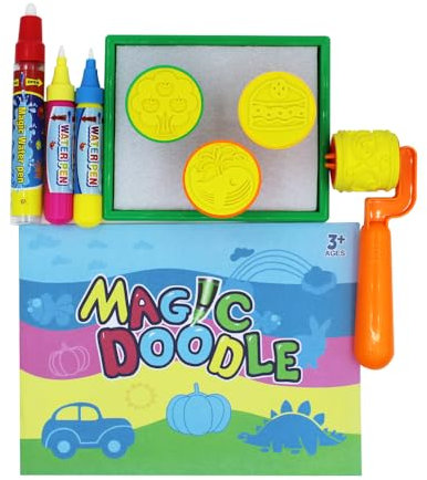 9PCS Remplacement d'eau Doodle Peinture Stylos,Aqua Drawing avec Pinceau, pochoirs Apprendre à Dessiner des Livres pour Livre de l'eau Mat