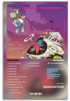 Kanye Poster West, Leinwand-Albumcover, limitierte Auflage, Poster, Wandkunstdruck, ästhetischer Wohnzimmer-Dekor, Malposter für Zuhause, Büro, Dekorationen, 30 x 45 cm