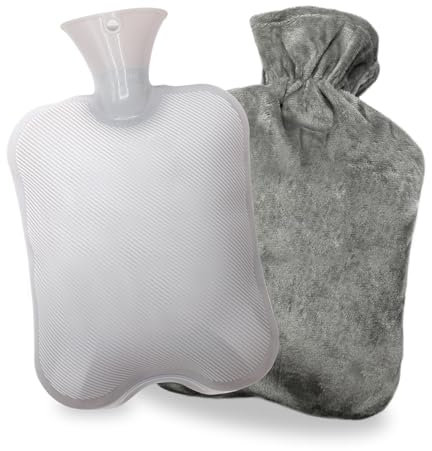 BIAOQINBO Bouillotte d'eau chaude 2L avec couvercle souple en peluche, bouteille d'eau chaude pour enfants et adultes, bouteille d'eau chaude pour main pied chaud menstruel soulagement de la douleur