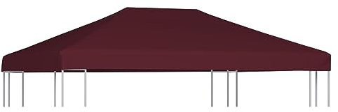 BaraSh Pavillondach 310 g/m² 3x4 m Weinrot Pavillon Wasserdicht Stabil Winterfest Ersatzdach Pavillon