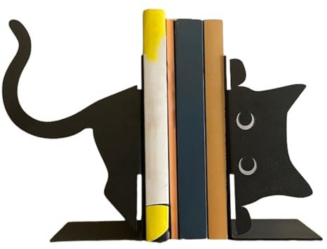 Schwerer Bücher-Organizer | Katzen-Buchstützen | Niedliche Buchstützen in Katzenform, Desktop-Organizer, kreative Buchstützen, modernes Desktop-Zubehör, Buchorganisation für Zuhause und Büro