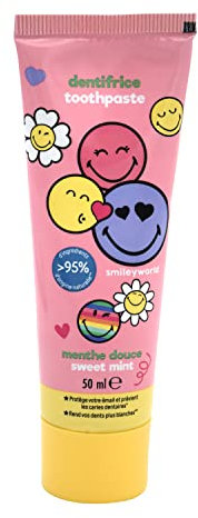 Smiley 2er Set Zahnpasta Take Care Süße Minze (2X50 ml) - Kinderzahnpasta - Zahnpasta Weisse Zähne - Zahnpasta mit Geschmack