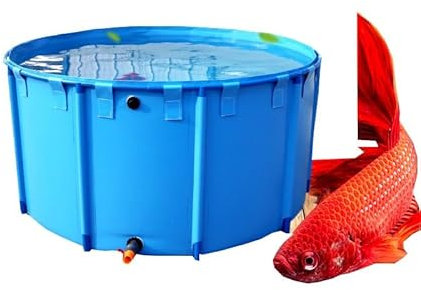 Piscine Fuori Terra, Parentesi Tonda Laghetto For Pesci In Tela All'aperto Mossa Plastica Serbatoio Piega Portatile PVC Piscina For Bambini, Facile Da Installare (Colore : Blu, Taglia : 1.5X1M/1700L
