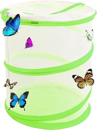 Jaula Malla Hábitat de Mariposas Insectos 30 x 35 cm Jaula para Insectos y Mariposas Jaula Plegable Malla Casa de Mariposas para Mariposas, Insectos