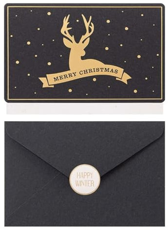 6 x Frohe Weihnachten Grußkarten Visitenkarten Einladungen Weihnachten Neujahrskarten mit Umschlägen