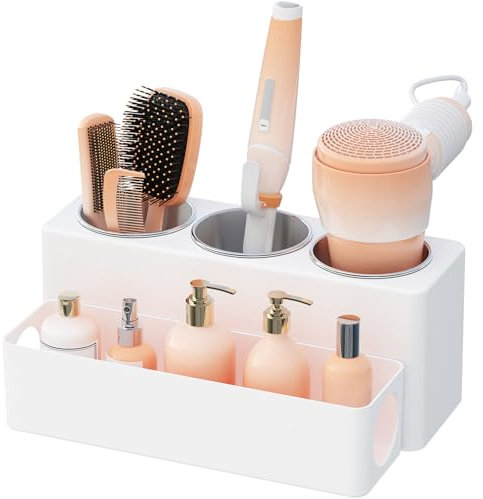 Lifewit Hair Tool Organizer, Hair Blow Dryer Holder Countertop, Removable Acrylic Hair Brush Storage Stand for Curling Iron/Hair Styling Tools/Makeup Accessories in Bathroom, Vanity, Kitchen