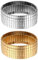 JewelryWe Damen Armreif Elastisch Armband: 2 Stück Edelstahl Breit Stretch Armband Kariert Schlangenkette Armspange Dehnbar Stapelbar Manschette Schmuck Geschenk für Frauen Männer
