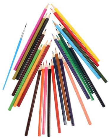 HONMEET 24piezas Lápices De Colores Preafilados Solubles Agua Para Pintar Para Lápices De Colores Portátiles Para Uso Escolar