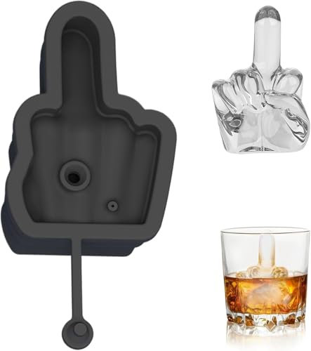 Mittelfinger Eiswürfelform lustig Silikon mit deckel Eiswürfelbehälter für Cocktail Whiskey Wein Kaffee Bier