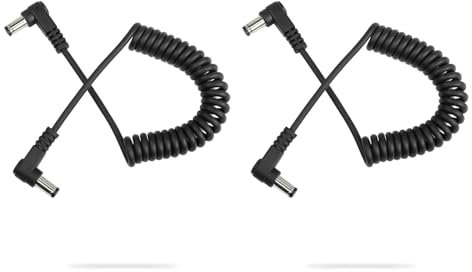GINTOOYUN DC Power Extension DC 5.5mm x 2.5mm 90 degrés mâle à mâle câble Adaptateur Secteur à Angle Droit dc5525 pour Bande Lihgt, caméra de sécurité CCTV,Moniteur etc(2 PCS)